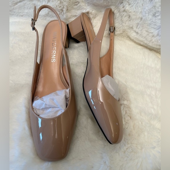 Wayderns Slingback Nude Heels with square toe and Block Heel NWOB Sz-9.    N - Picture 9 of 9